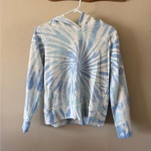 J. Crew Blue White Tie Dye Pullover Hoodie French Terry 100% Cotton Size S